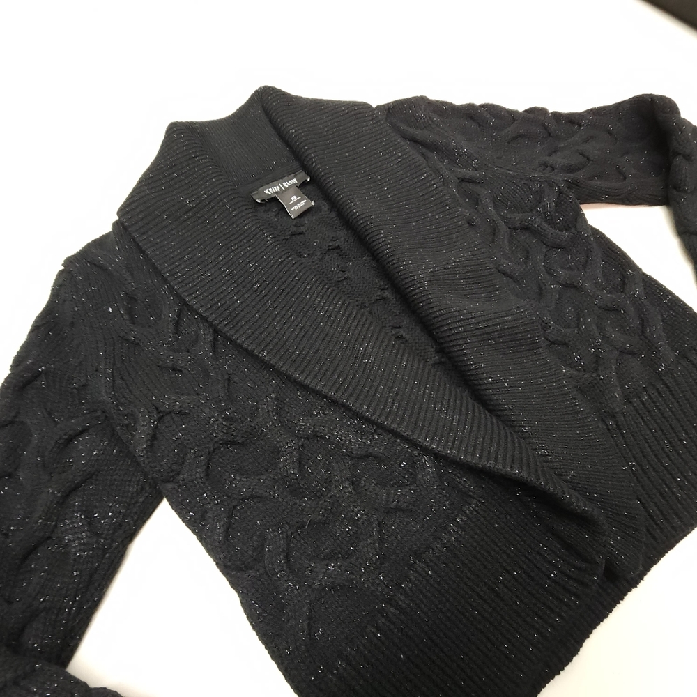 White House Black Market Metallic Sweater Cardigan Women's Extra Small Holiday